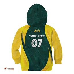 Australia Cricket Custom Kid Hoodie GO Aussie Modern Motif
