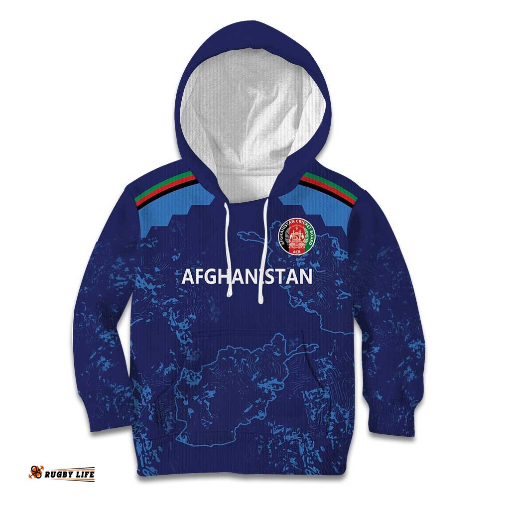 Afghan Atalans Cricket Custom Kid Hoodie Afghanistan Map with Sporty Style