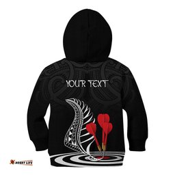 Personalised New Zealand Darts Kid Hoodie Aotearoa Maori Fern Bring It On