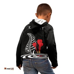 Personalised New Zealand Darts Kid Hoodie Aotearoa Maori Fern Bring It On
