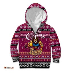 Personalized Lions Football Xmas Kid Hoodie Australia AFL Mascot