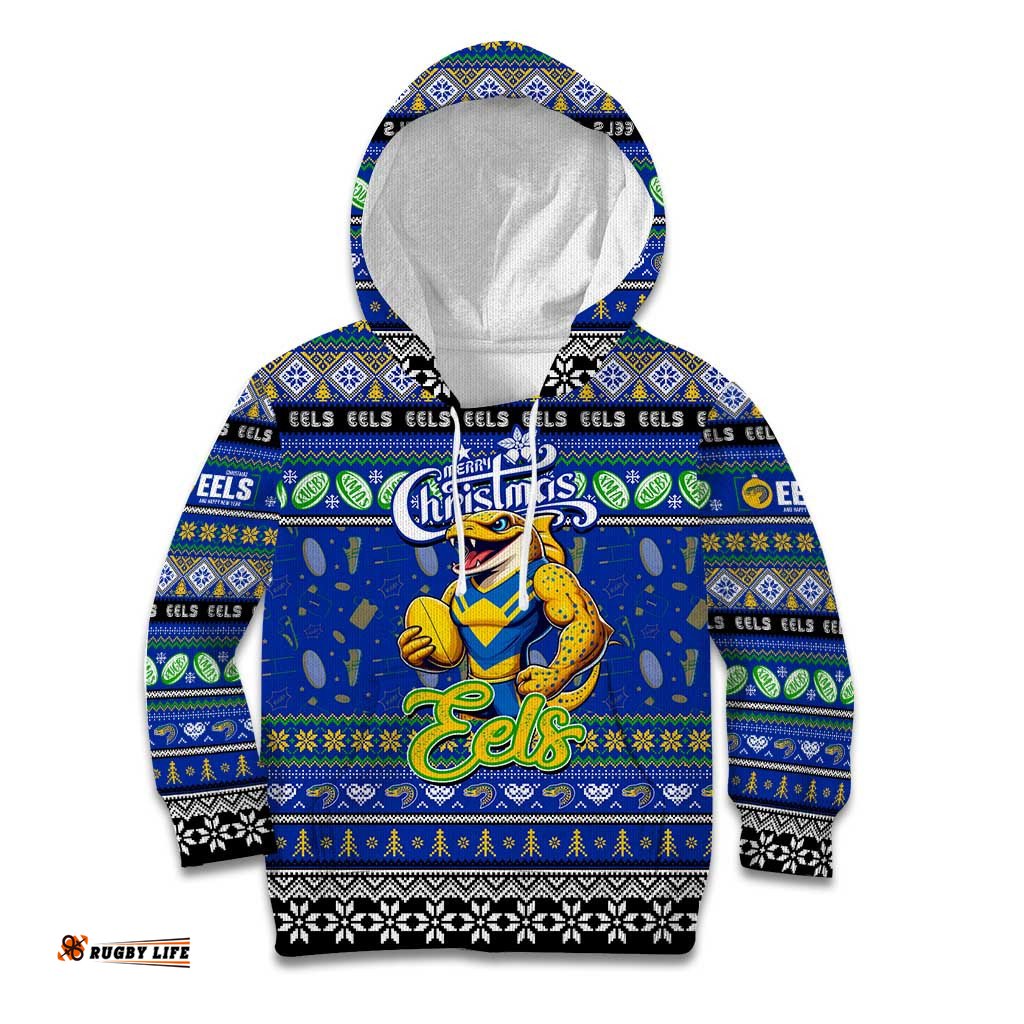 Personalized Eels Rugby Xmas Kid Hoodie Australia NRL Mascot