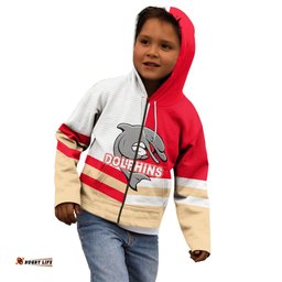 Custom Text And Number NRL Dolphins Kid Hoodie Mix Jersey