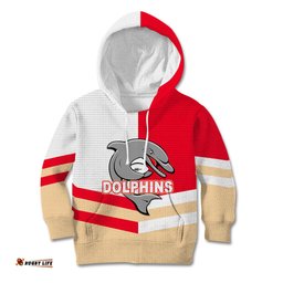 Custom Text And Number NRL Dolphins Kid Hoodie Mix Jersey