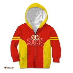 Personalised Gold Coast Football Kid Hoodie Go Suns Sporty Style