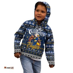 Personalized Eagles Football Xmas Kid Hoodie Australia AFL Mascot