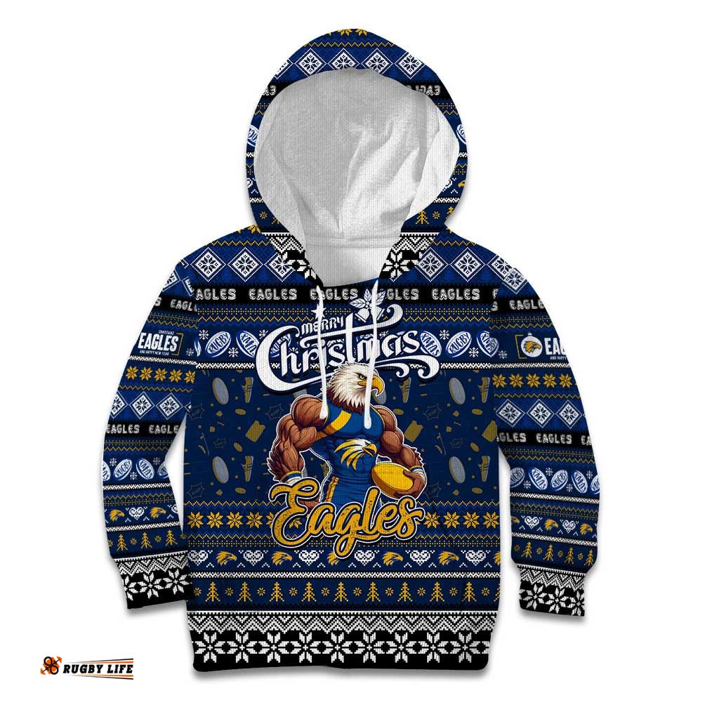Personalized Eagles Football Xmas Kid Hoodie Australia AFL Mascot