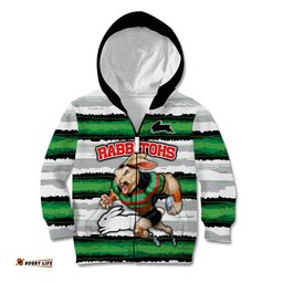Custom Rabbitohs Mascot Rugby Kid Hoodie The Souths Go Champions