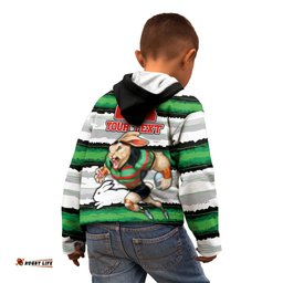 Custom Rabbitohs Mascot Rugby Kid Hoodie The Souths Go Champions