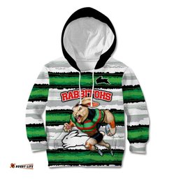 Custom Rabbitohs Mascot Rugby Kid Hoodie The Souths Go Champions