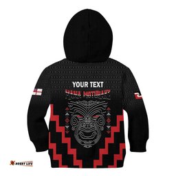 Personalised Toitu Te Tiriti Mana Maori Motuhake Kid Hoodie Aotearoa Haka Face Mix Poutama Art