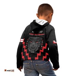 Personalised Toitu Te Tiriti Mana Maori Motuhake Kid Hoodie Aotearoa Haka Face Mix Poutama Art