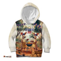 Kangaroos Australia Day Kid Hoodie It's Barbecue Time