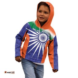 India Cricket Custom Kid Hoodie Ashoka Chakra with Flag Style