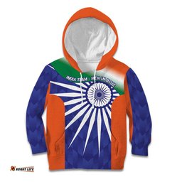 India Cricket Custom Kid Hoodie Ashoka Chakra with Flag Style