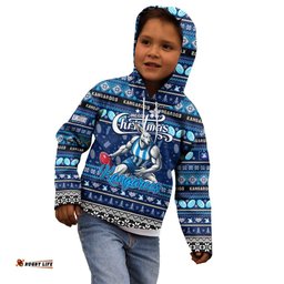 Personalized Kangaroos Football Xmas Kid Hoodie Australia AFL Mascot
