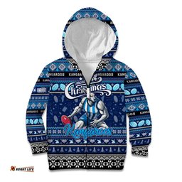 Personalized Kangaroos Football Xmas Kid Hoodie Australia AFL Mascot