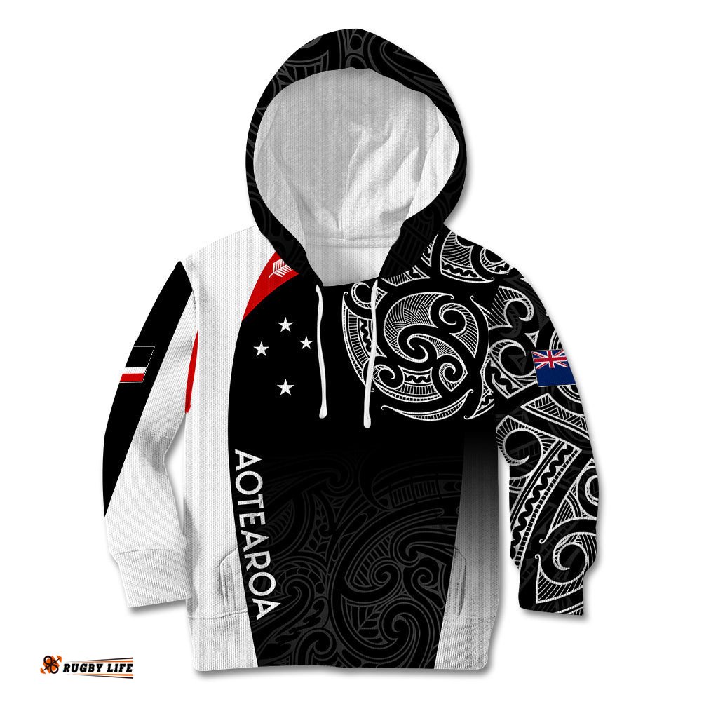 Personalised New Zealand Rugby Kid Hoodie Aotearoa World Cup Champions