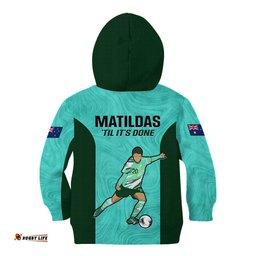 Australia Soccer Kid Hoodie Sam Kerr Matildas Proud World Cup Turquoise