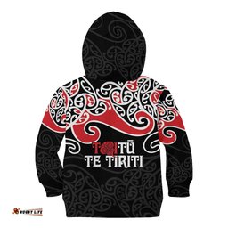 Aotearoa Toitu Te Tiriti Kid Hoodie New Zealand Stand Together Stand Stronger