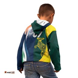Custom India and Australia Cricket Kid Hoodie Special Half Half Mix