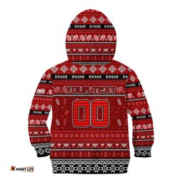 Personalized Swans Football Xmas Kid Hoodie Australia AFL Mascot