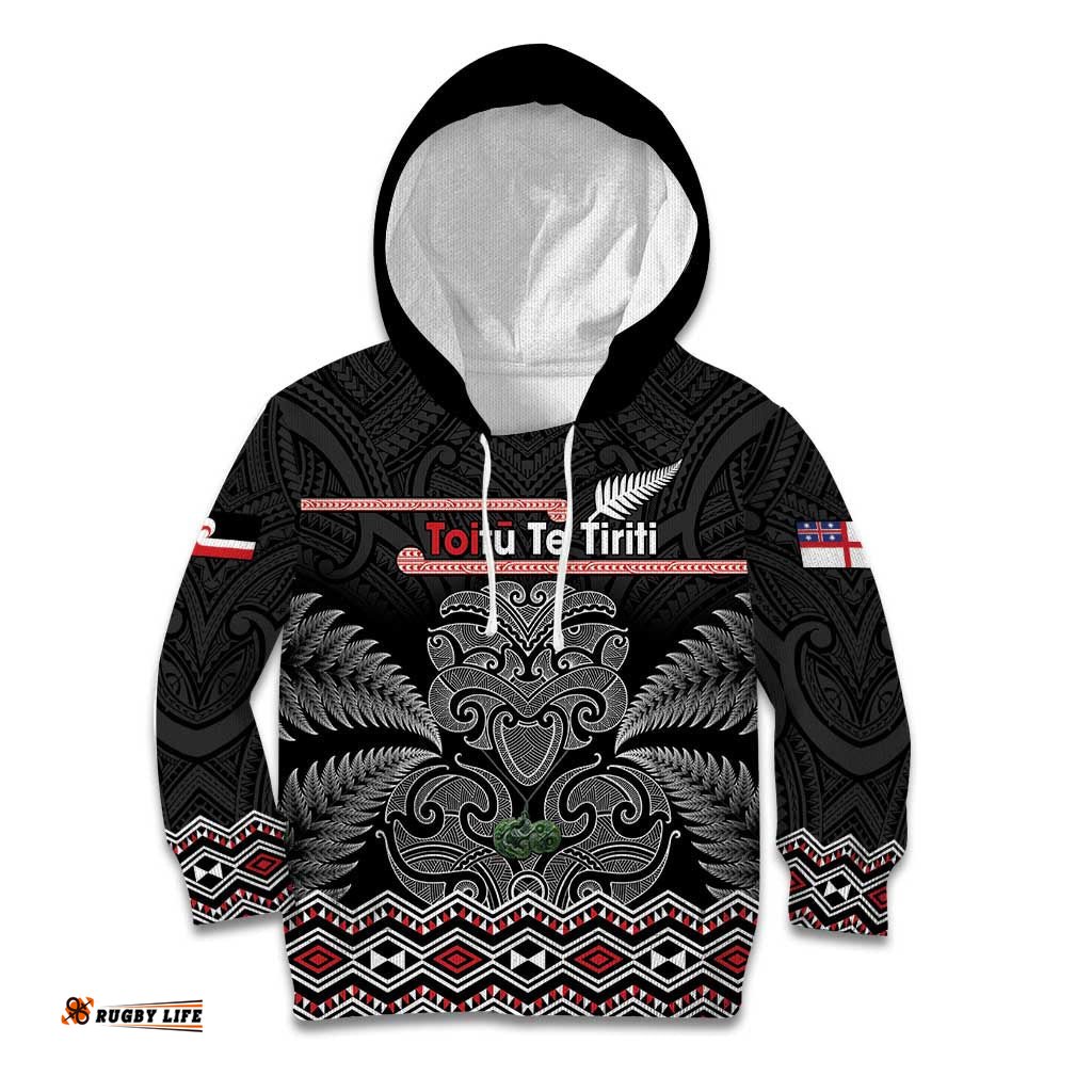 Aotearoa Toitu Te Tiriti Kid Hoodie Stand Together! Stand Stronger! NZ Tiki