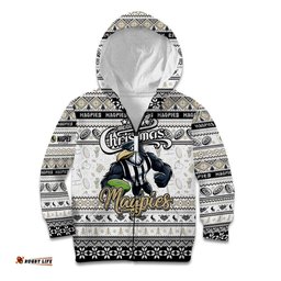 Personalized Magpies Football Xmas Kid Hoodie Australia AFL Mascot