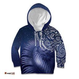New Zealand Galaxy Fern Kid Hoodie