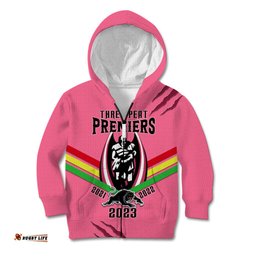 NRL Panthers Kid Hoodie Premiers Three Peat Proud Of Our Boys Pink