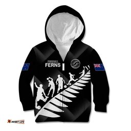 Personalised New Zealand Football Ferns Kid Hoodie Women World Cup Sporty Vibes