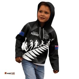 Personalised New Zealand Football Ferns Kid Hoodie Women World Cup Sporty Vibes