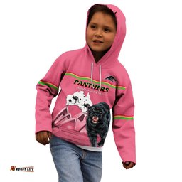Custom Australia Day Panthers Kid Hoodie NRL 2024 Sydney Opera House With Map Pink