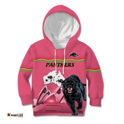 Custom Australia Day Panthers Kid Hoodie NRL 2024 Sydney Opera House With Map Pink