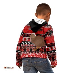 Personalised New Zealand Christmas Kid Hoodie Aotearoa Kiwi Meri Kirihimete Red Version