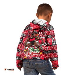 Custom Bombers Football Merry Christmas Kid Hoodie Indigenous Australian Art