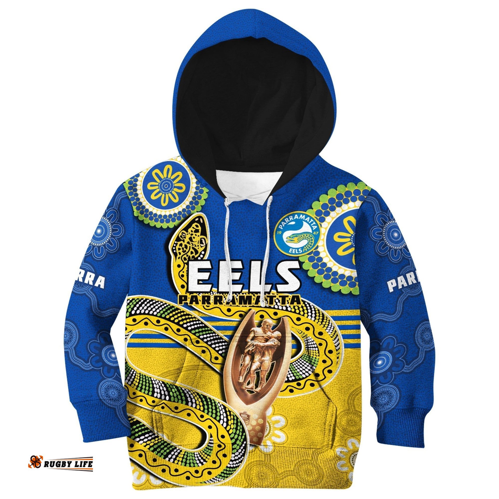 Eels Rugby Hoodie KID Parra Indigenous Proud Premiers