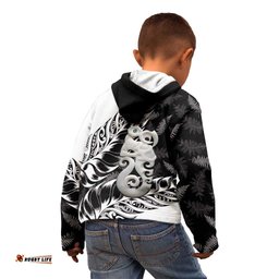 Aotearoa Manaia NZ Maori Silver Fern Kid Hoodie