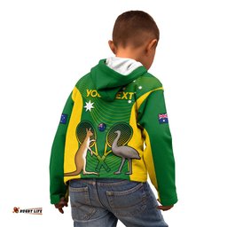 Personalised Australia Tennis Kid Hoodie Aussie Pride National Color