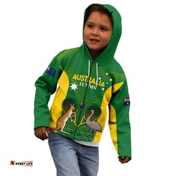 Personalised Australia Tennis Kid Hoodie Aussie Pride National Color