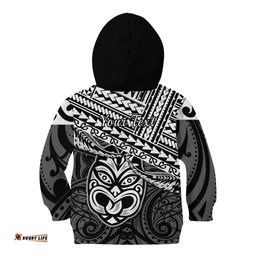 Personalised Matariki New Zealand Kid Hoodie Maori New Year Tiki Black Version
