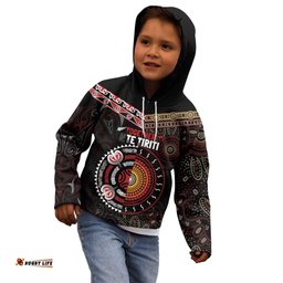Aotearoa and Australia Indigenous Kid Hoodie Stand Together For Te Tiriti