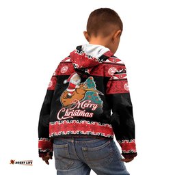 New Zealand Christmas Kid Hoodie Funny Santa Riding Kiwi Meri Kirihimete