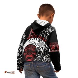 Honour The Treaty New Zealand Personalised Kid Hoodie Toitu Te Tiriti Indigenous Maori Face