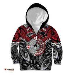 Aotearoa and Australia Kid Hoodie New Zealand Honour The Treaty Ake!Ake!Ake!
