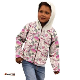 Pink Cockatoo Australia Kid Hoodie Tropical Flowers Seamless Pattern