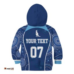 Personalised Indigenous NSW Blues Rugby Kid Hoodie State Of Origin Blue Dynamic