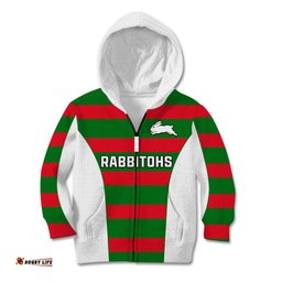 Rabbitohs Rugby Kid Hoodie Go Souths 1908 Sporty Style White