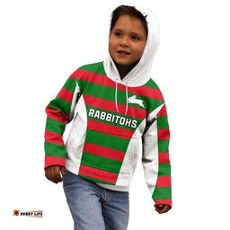 Rabbitohs Rugby Kid Hoodie Go Souths 1908 Sporty Style White