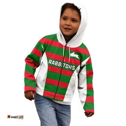 Rabbitohs Rugby Kid Hoodie Go Souths 1908 Sporty Style White